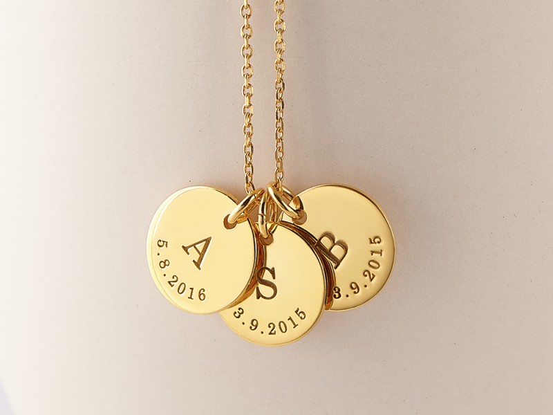 Children's Initial Necklace for Moms Centime Gift